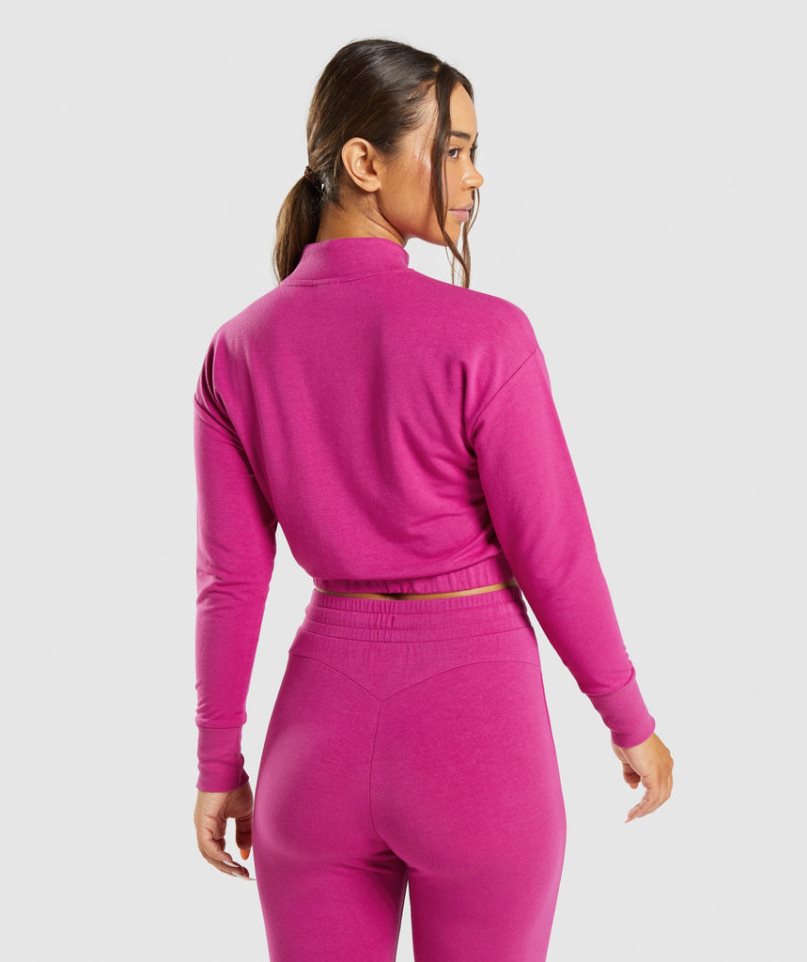 Women's Gymshark Training Pippa Sweatshirts Pink | CA 18A3N7